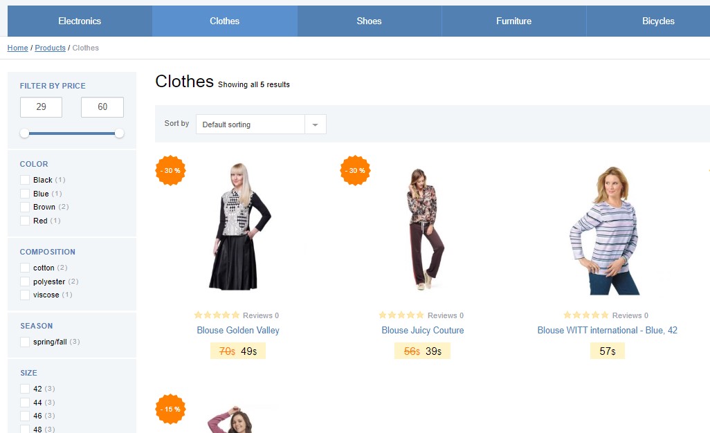 woocommerce product filter