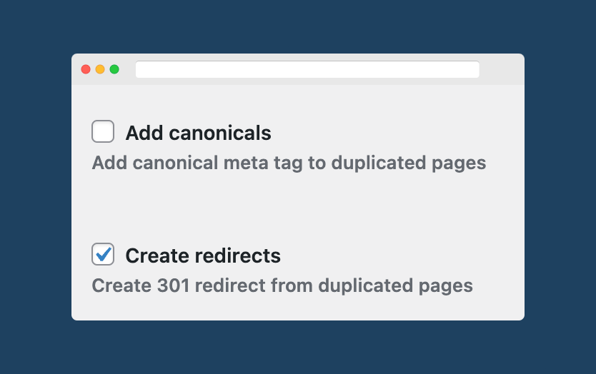 Add canonicals and create 301 redirects