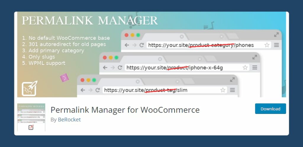 Permalink Manager for WooCommerce by BeRocket
