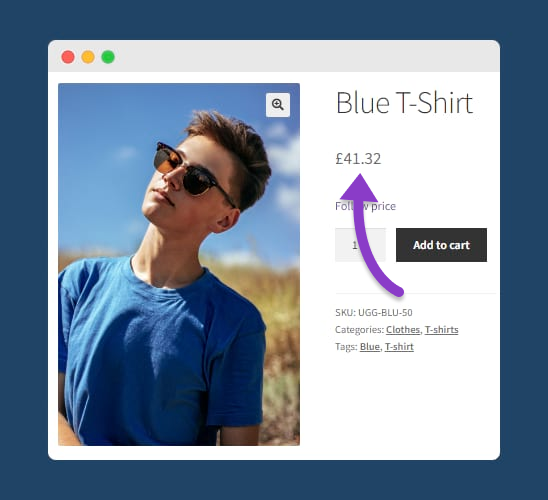 Blue T-Shirt priced in GBP