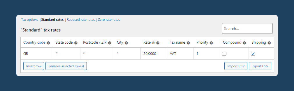 Set tax rate