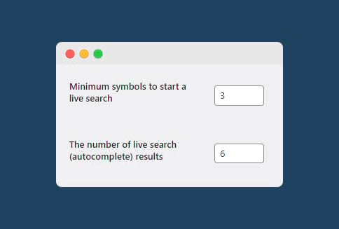 Set up live search and autocomplete