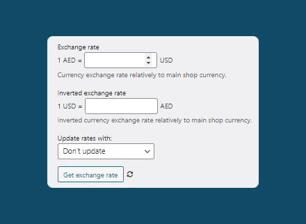 Set and update exchange rates