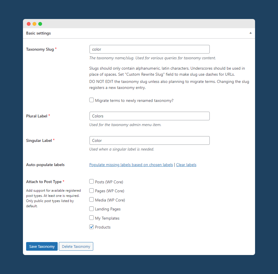 Create a new custom taxonomy with Custom Post Type UI.