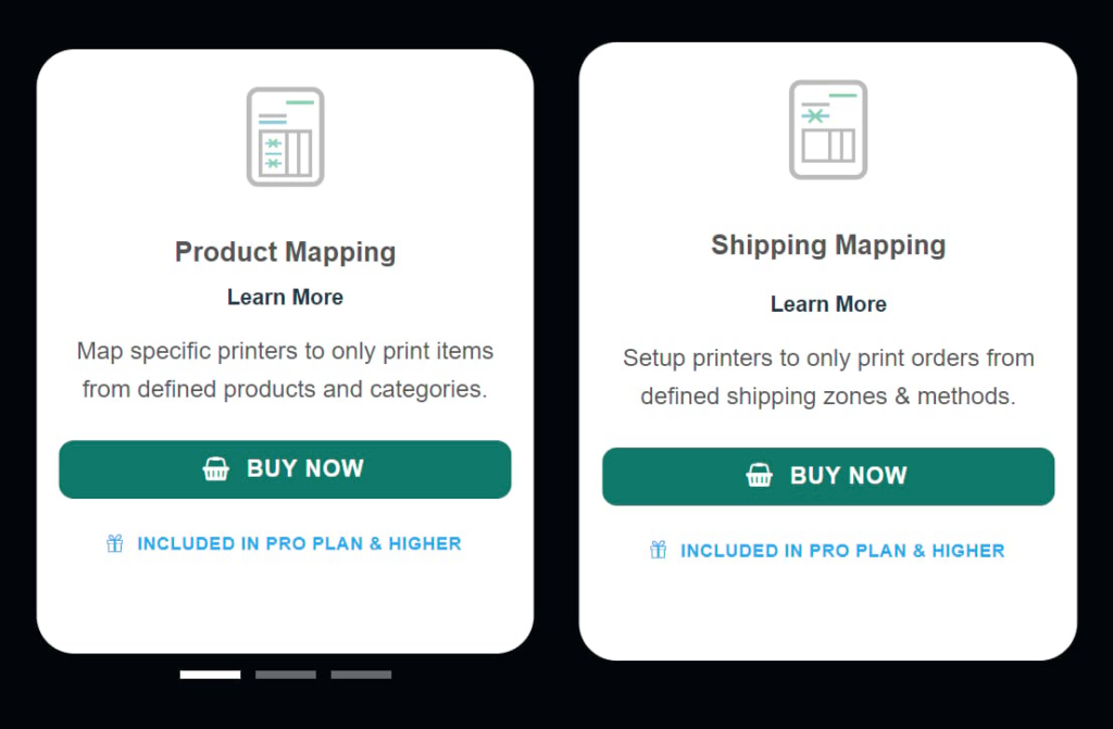 BizPrint's product and category mapping and shipping zones and methods mapping add-ons.