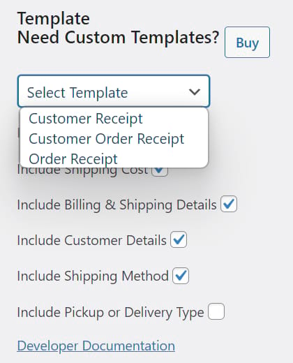 Choose your print template with BizPrint