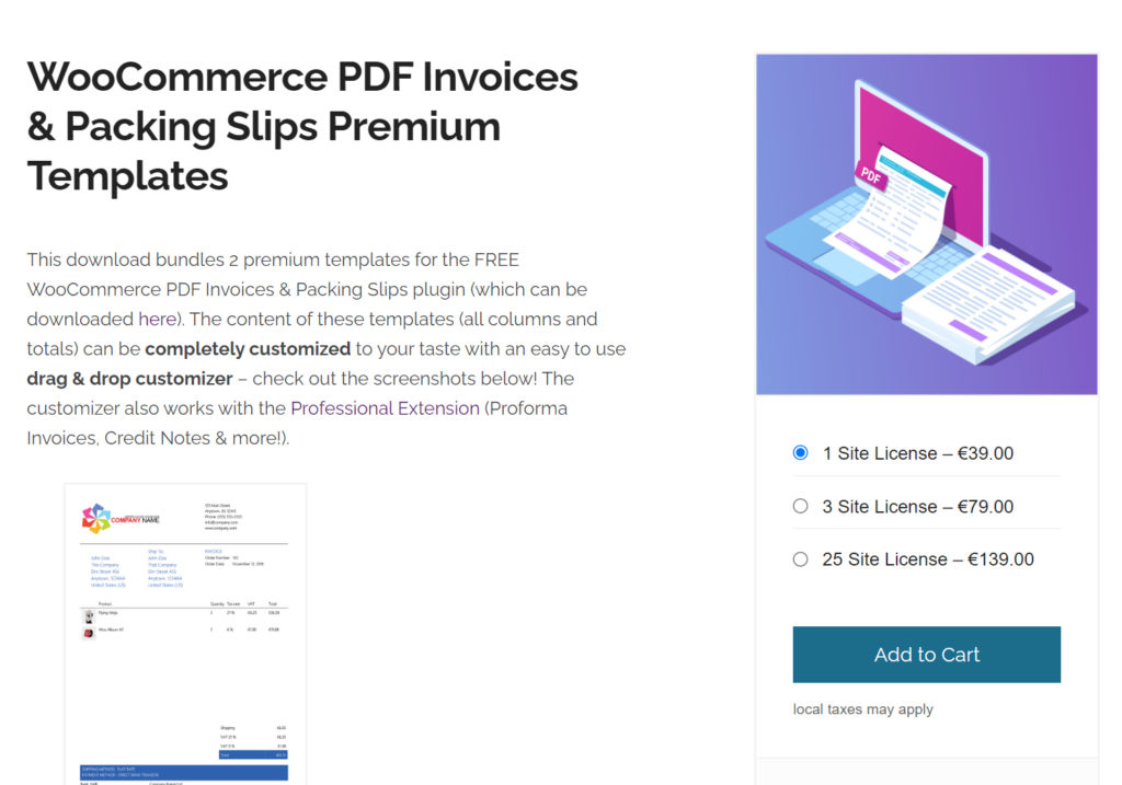 WooCommerce PDF Invoices & Packing Slips