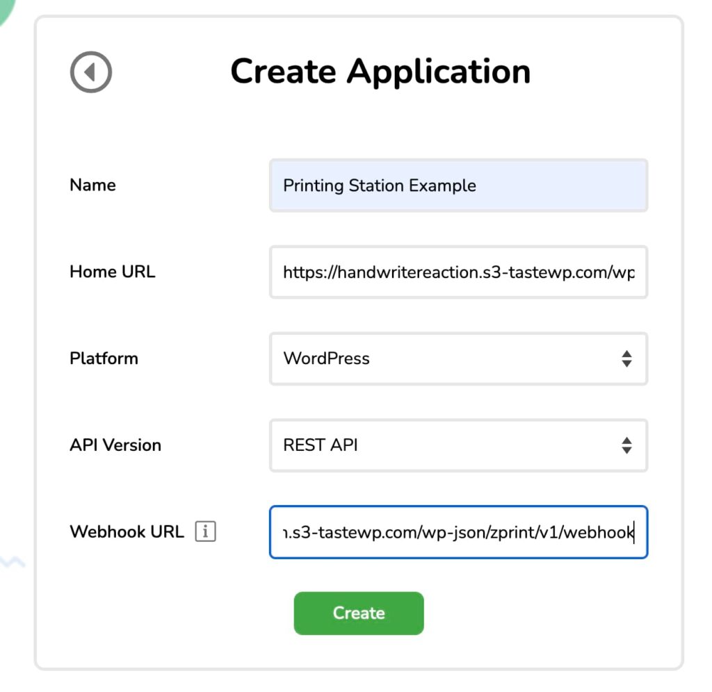 BizPrint – create application