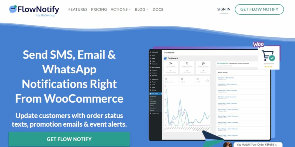 Flow Notify’s homepage