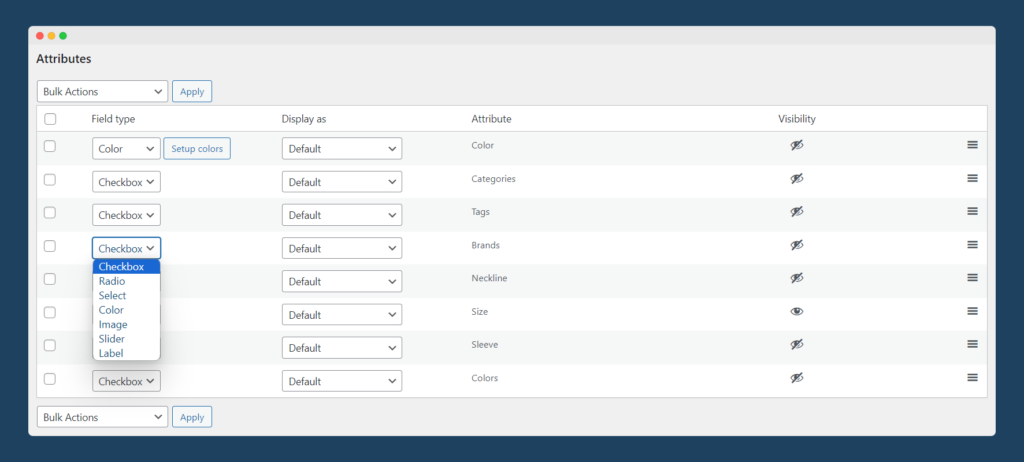 Configure the appearance of your “Brands” filter with WooCommerce Product Filter.