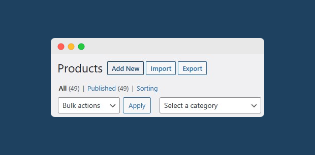 Add new product section in WooCommerce.