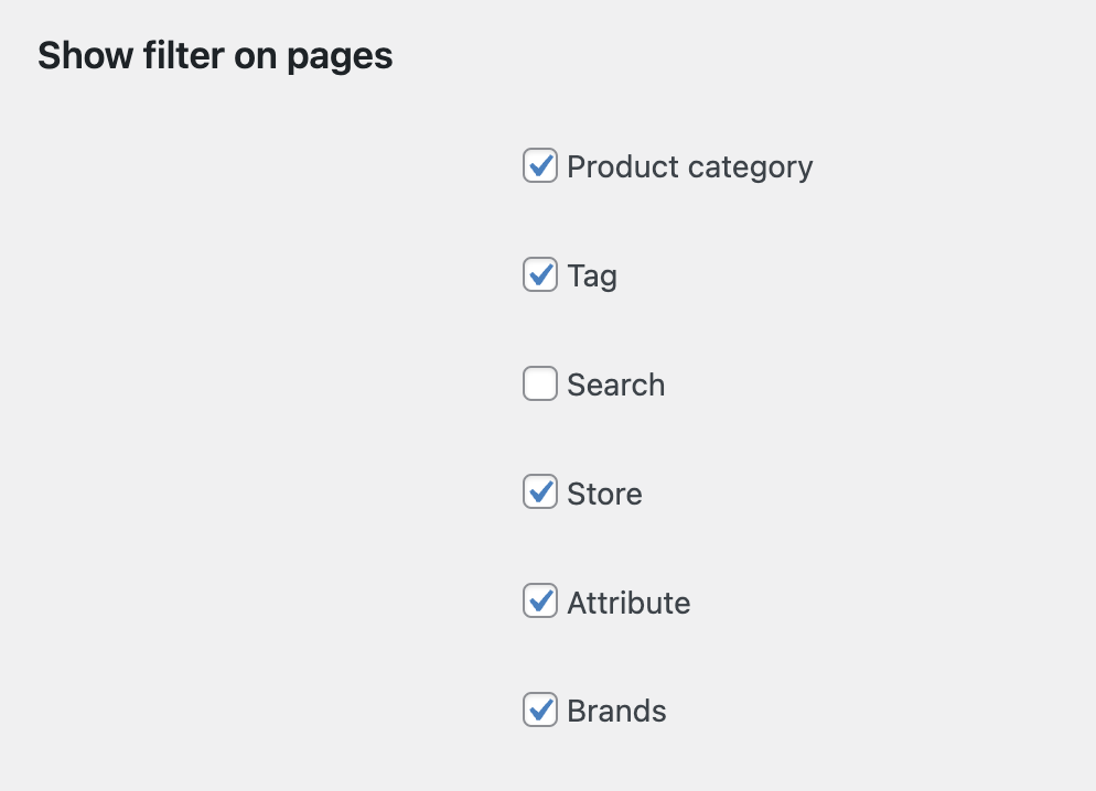 Selecting which pages product filters will appear with Premmerce WooCommerce Product Filter plugin