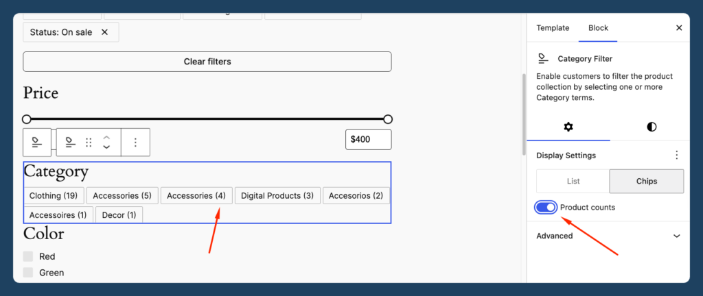 Enabling product counts for category filters